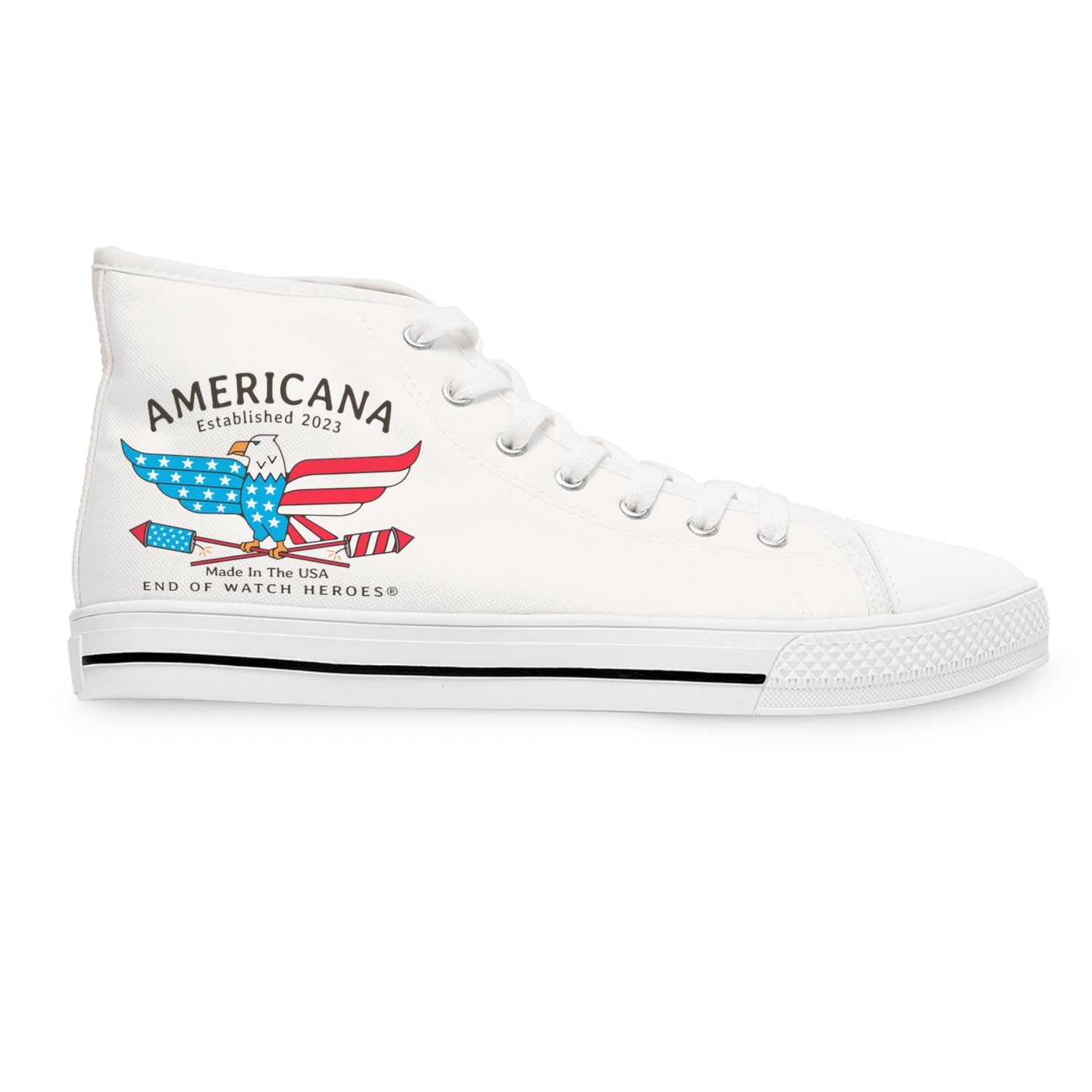 Americana - Women's CUSTOM High Top Sneakers - 3 designs on each shoe