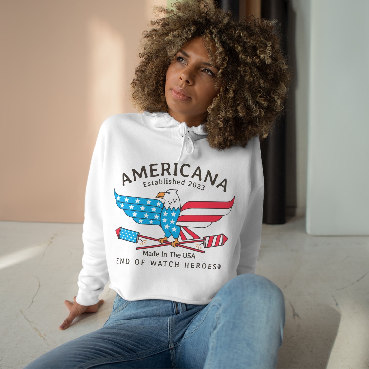 AMERICANA Crop Hoodie