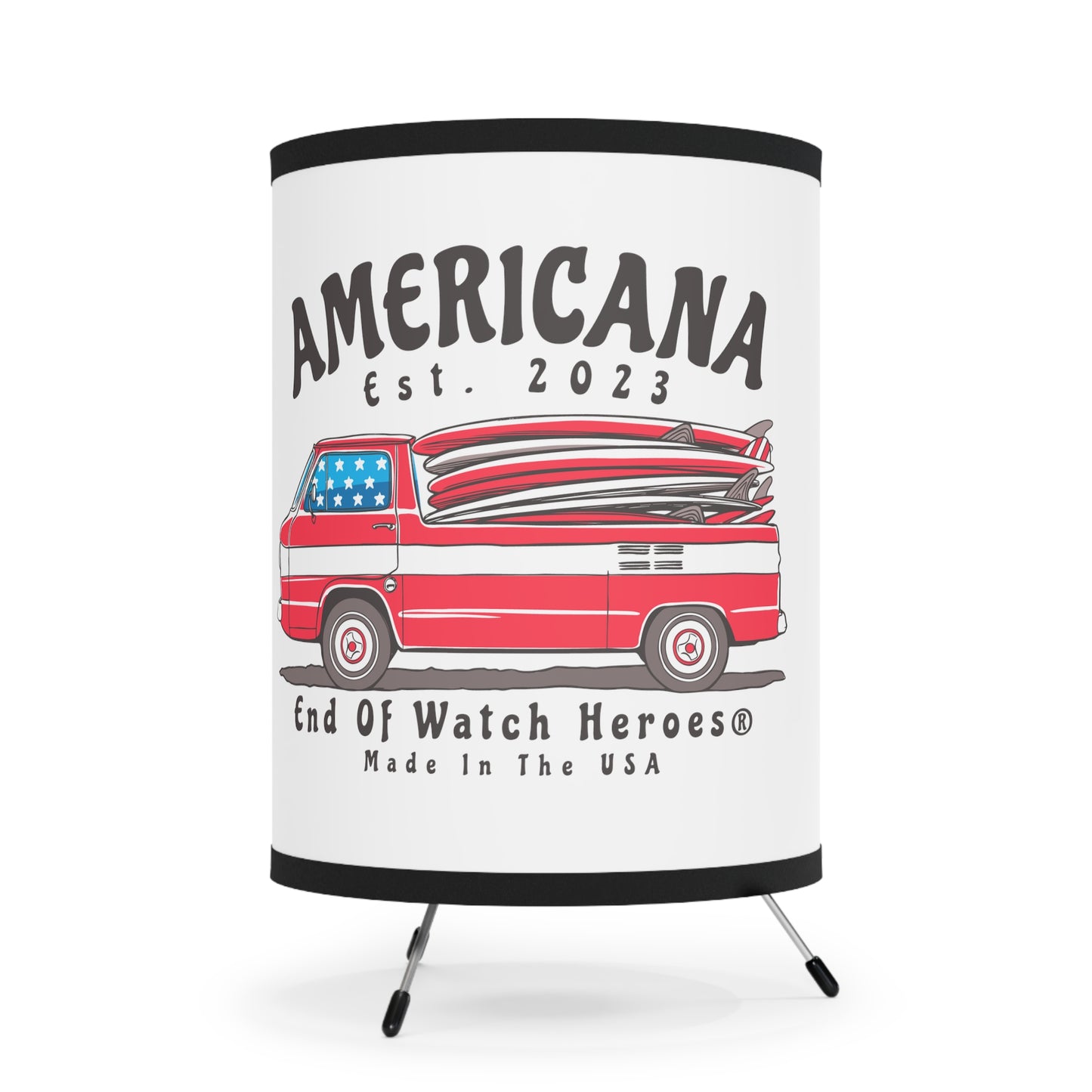 Americana - Tripod Lamp with High-Res Printed Shade, US\CA plug