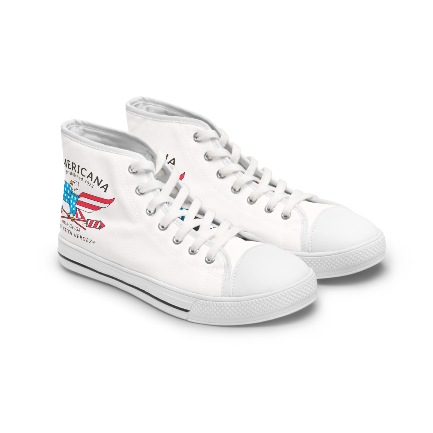Americana - Women's CUSTOM High Top Sneakers - 3 designs on each shoe
