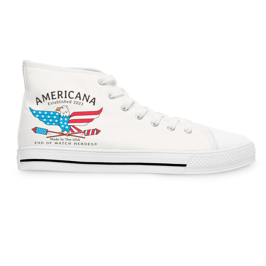 Americana  -  Women's CUSTOM High Top Sneakers  -   3 designs on each shoe