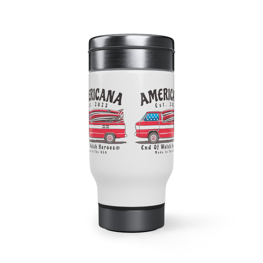 AMERICANA Stainless Steel Travel Mug with Handle, 14oz