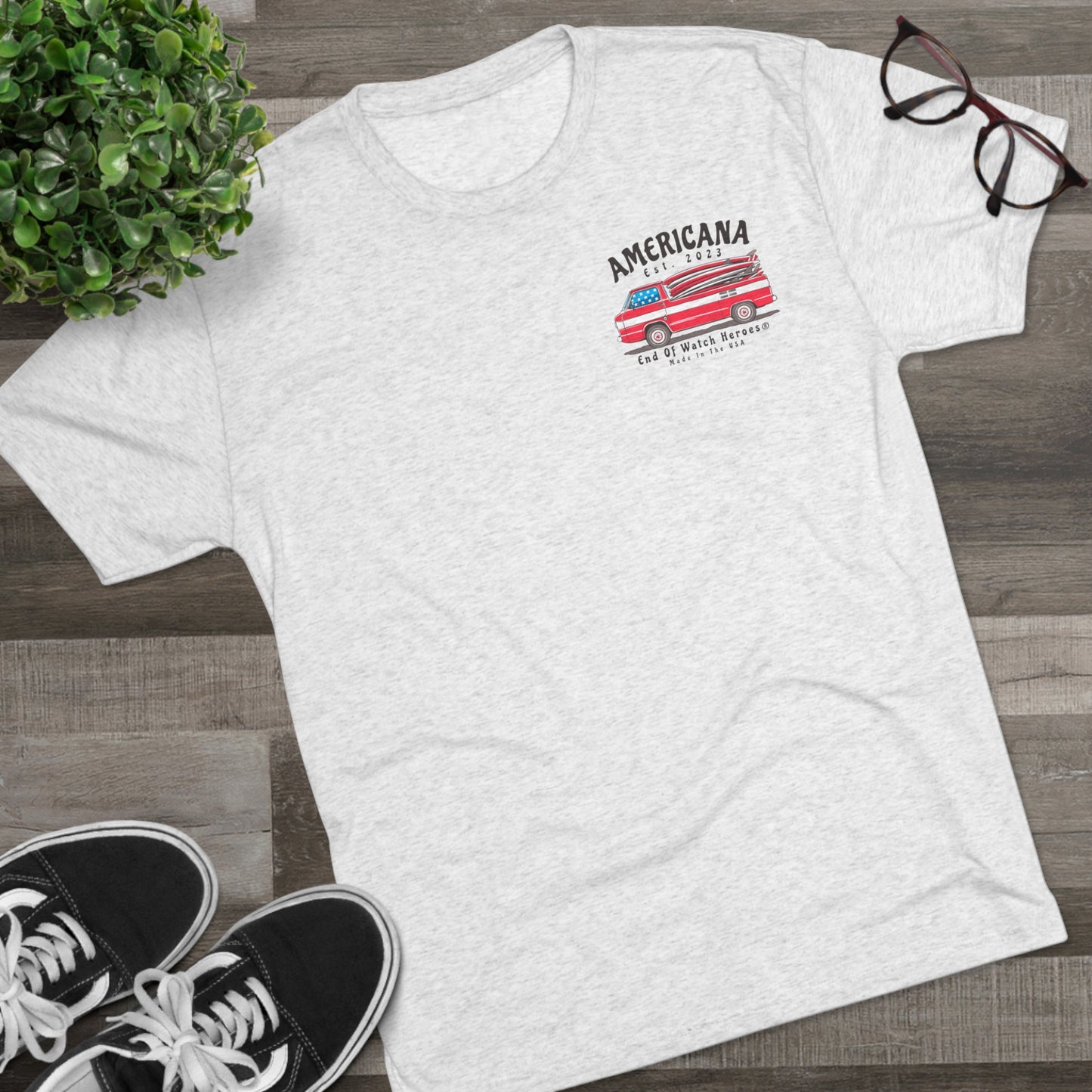 AMERICANA Unisex Tri-Blend Crew Tee