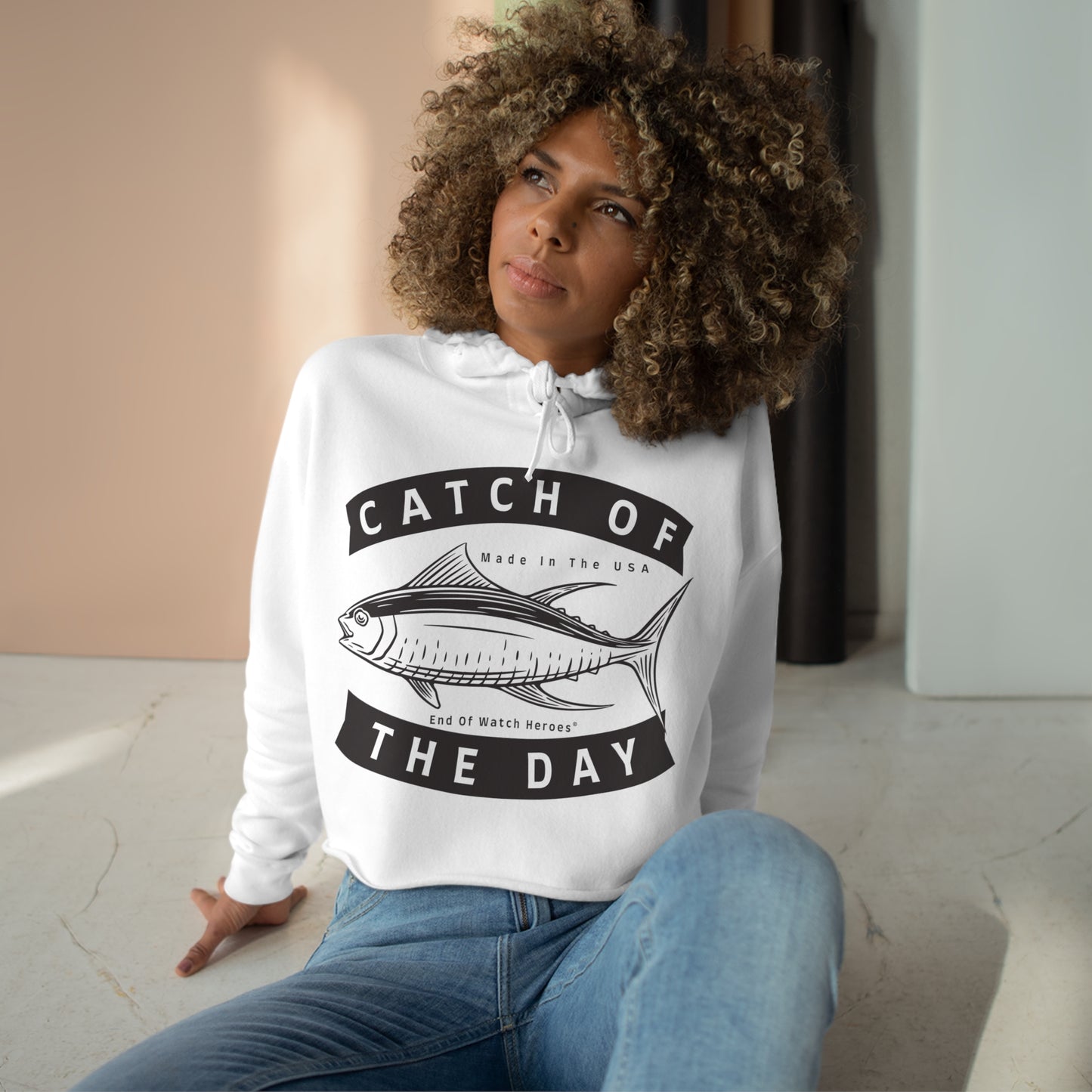 Catch of the Day  -  Crop Hoodie