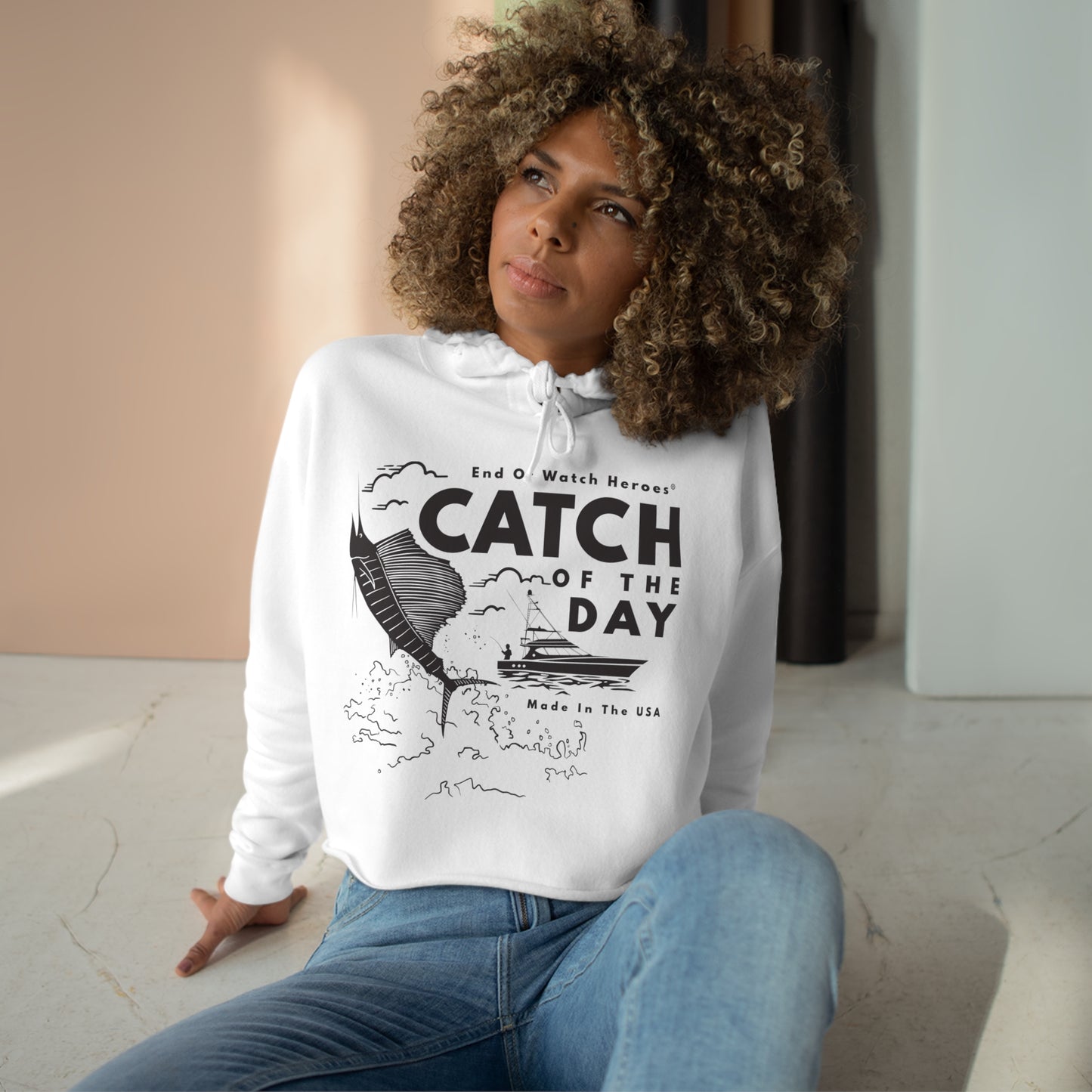 Catch of the Day  -  Crop Hoodie