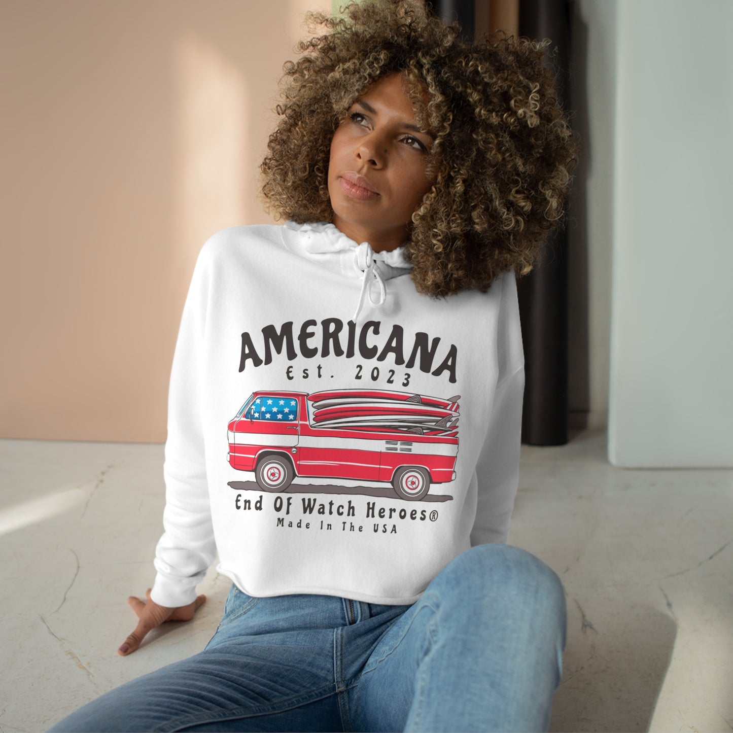 AMERICANA Crop Hoodie