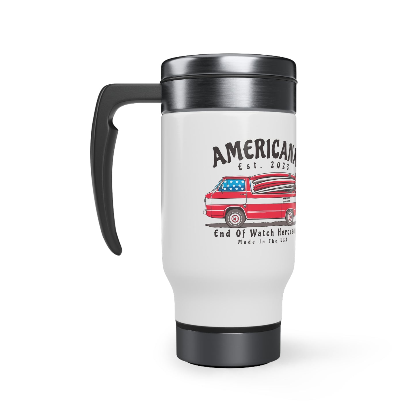 AMERICANA Stainless Steel Travel Mug with Handle, 14oz
