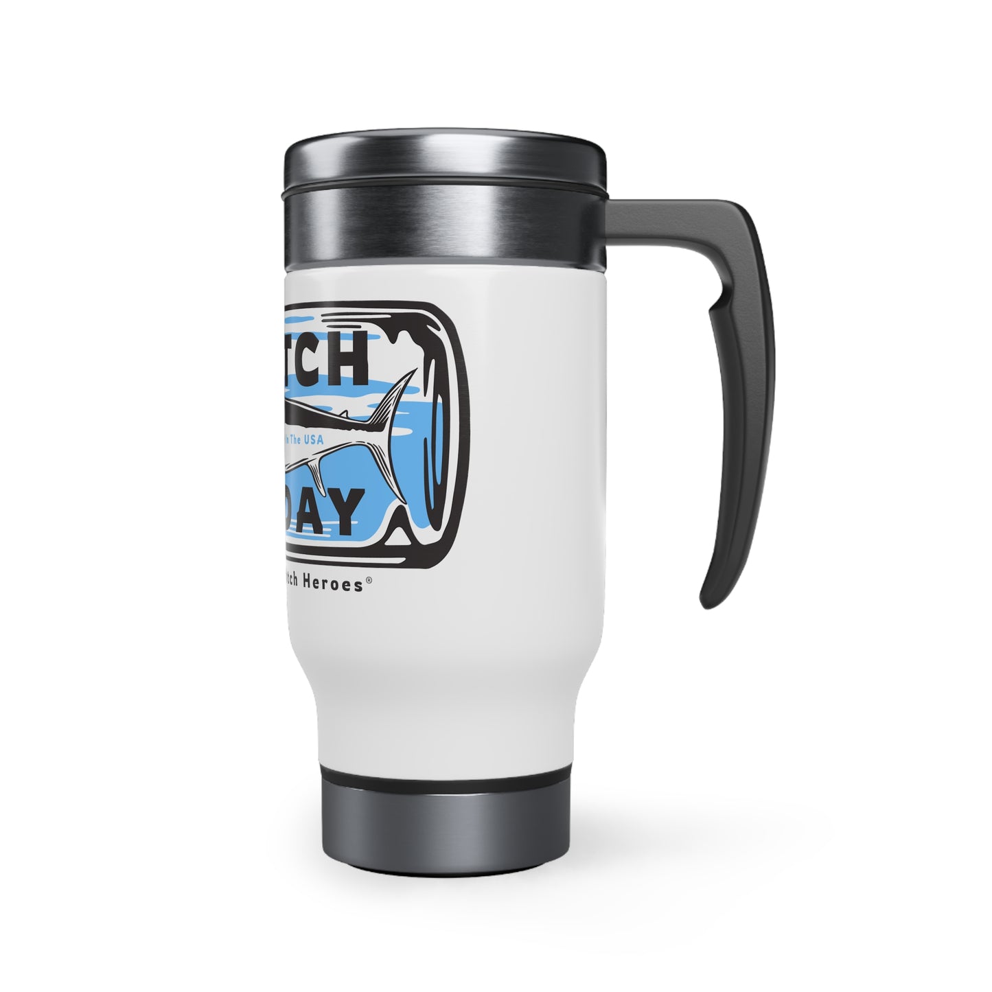 Catch of the Day  -  Stainless Steel Travel Mug with Handle, 14oz