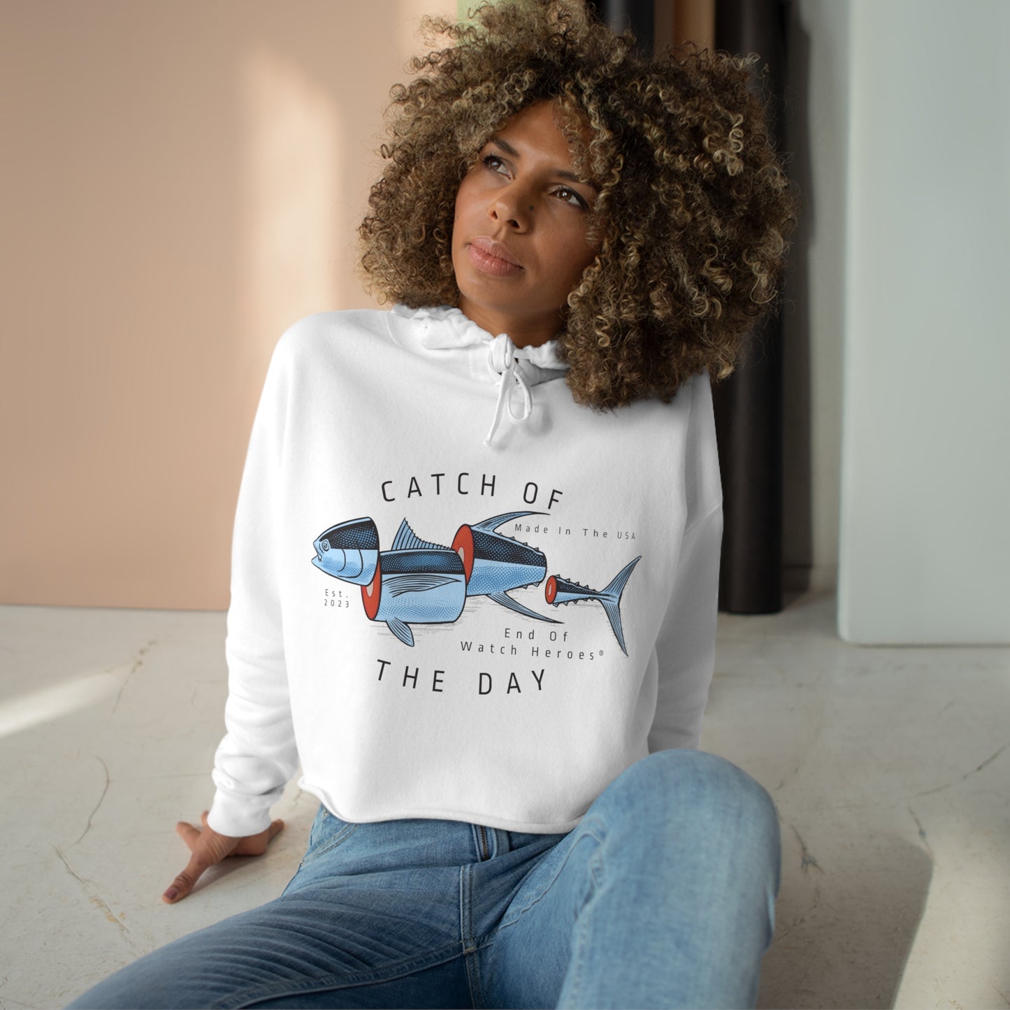 Catch of the Day  -  Crop Hoodie
