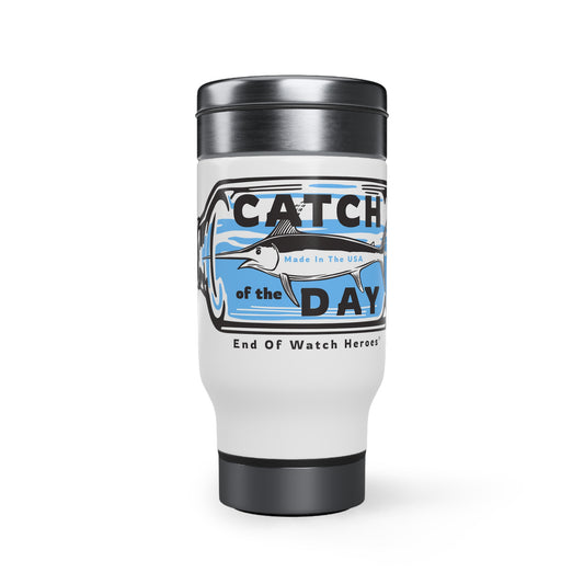 Catch of the Day  -  Stainless Steel Travel Mug with Handle, 14oz