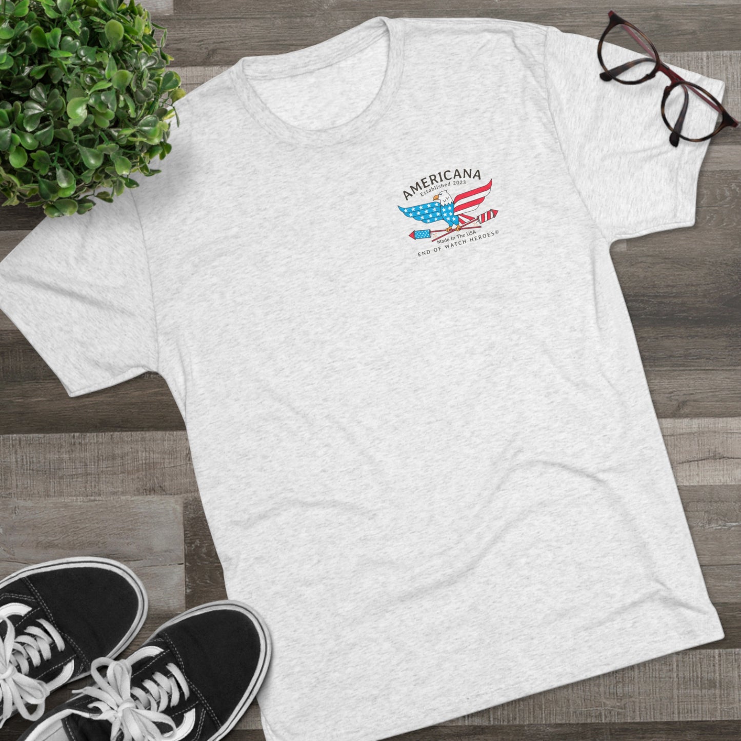 AMERICANA Unisex Tri-Blend Crew Tee