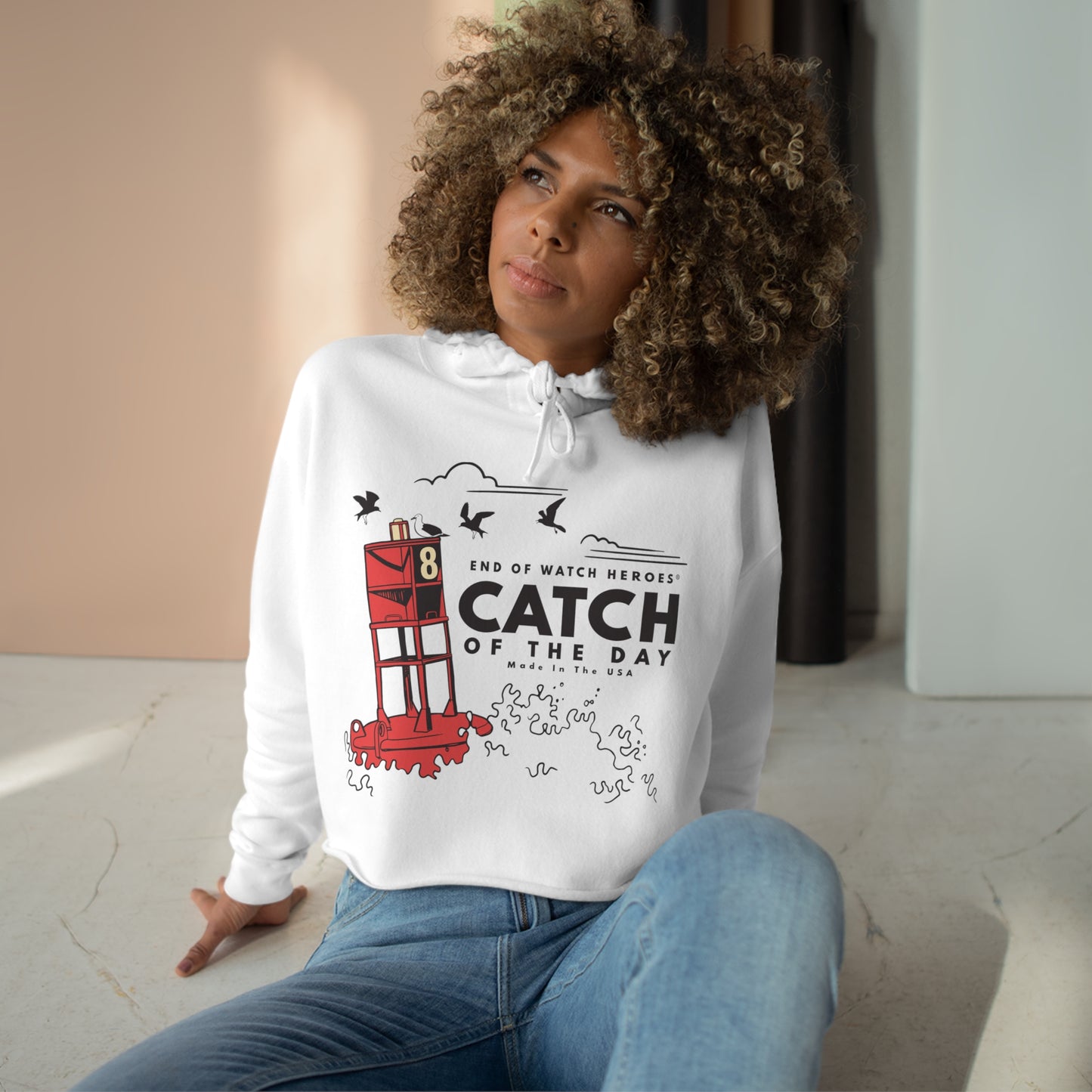 Catch of the Day  -  Crop Hoodie