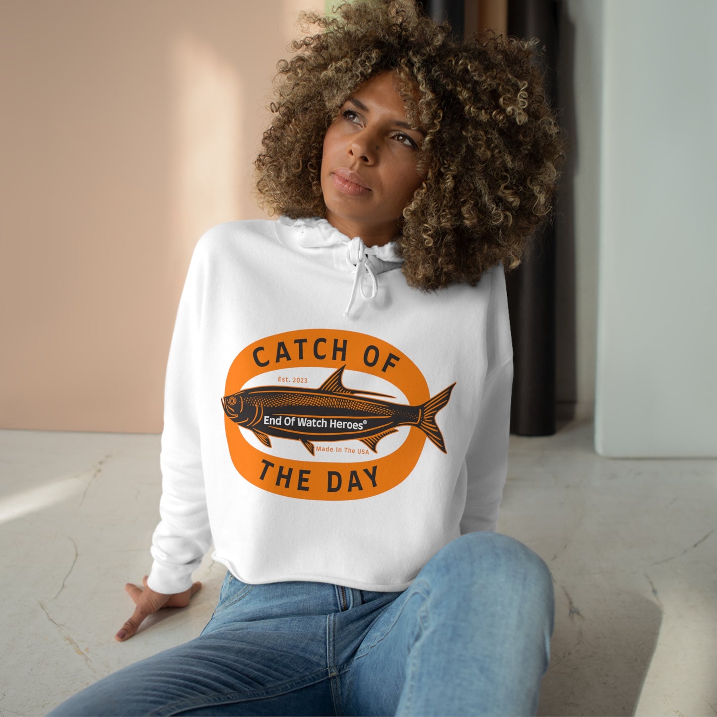 Catch of the Day  -  Crop Hoodie