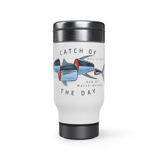 Catch of the Day  -  Stainless Steel Travel Mug with Handle, 14oz